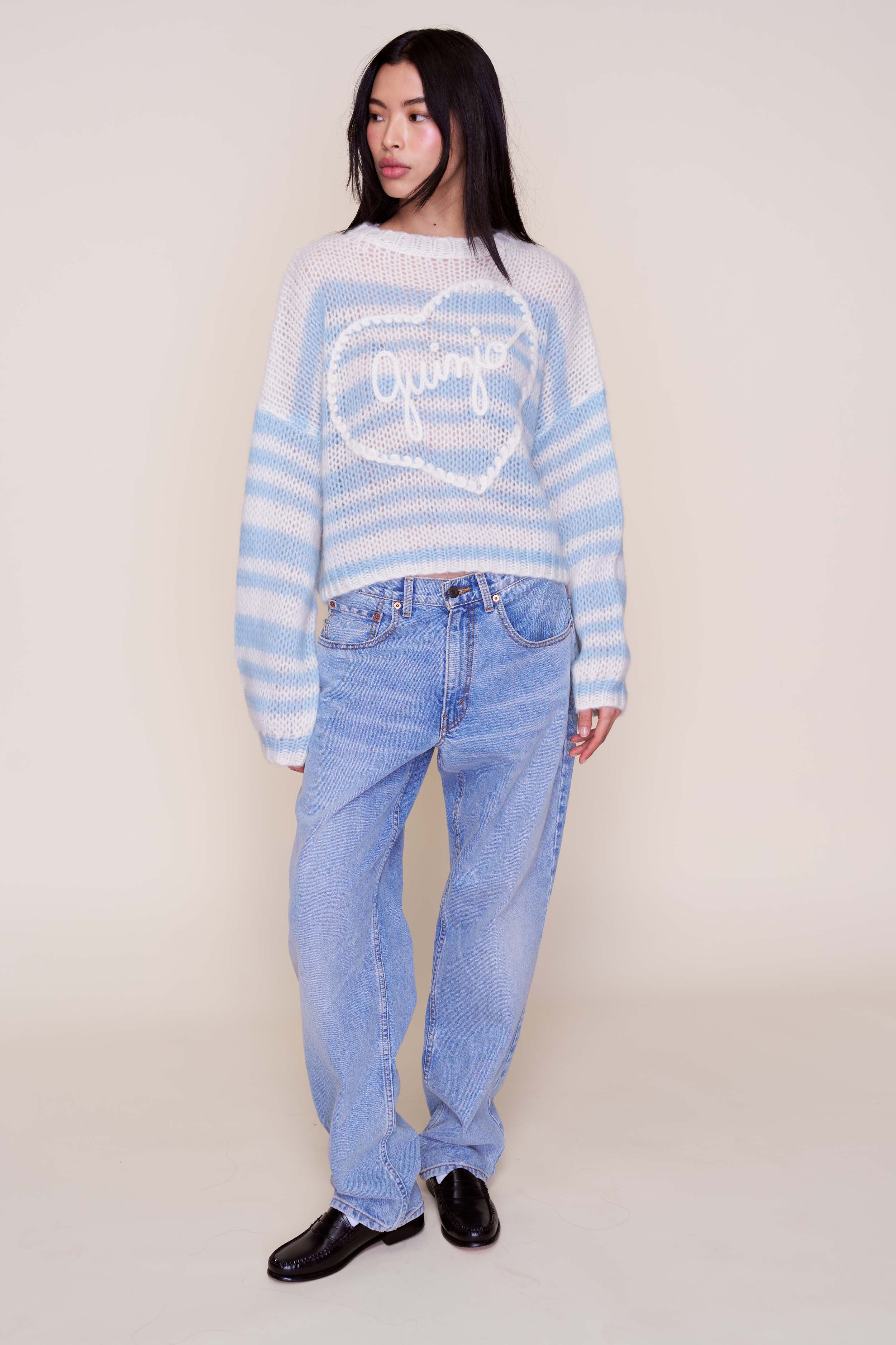Guizio Mohair-Blend Heart Sweater