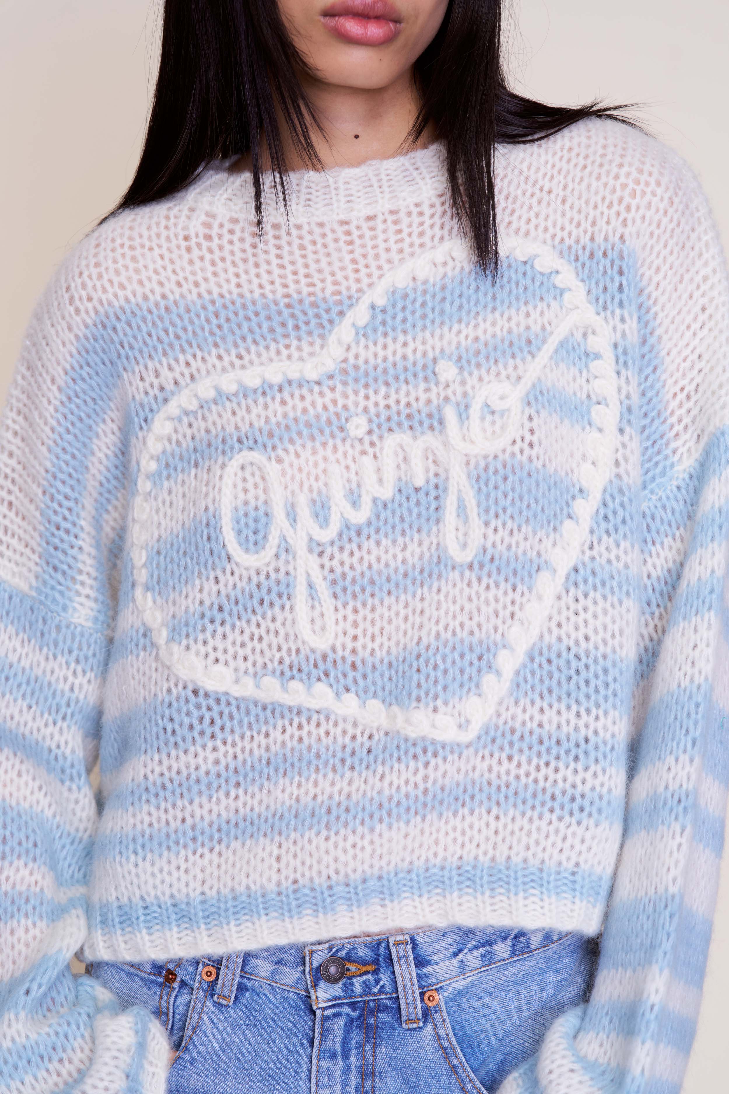 Guizio Mohair-Blend Heart Sweater