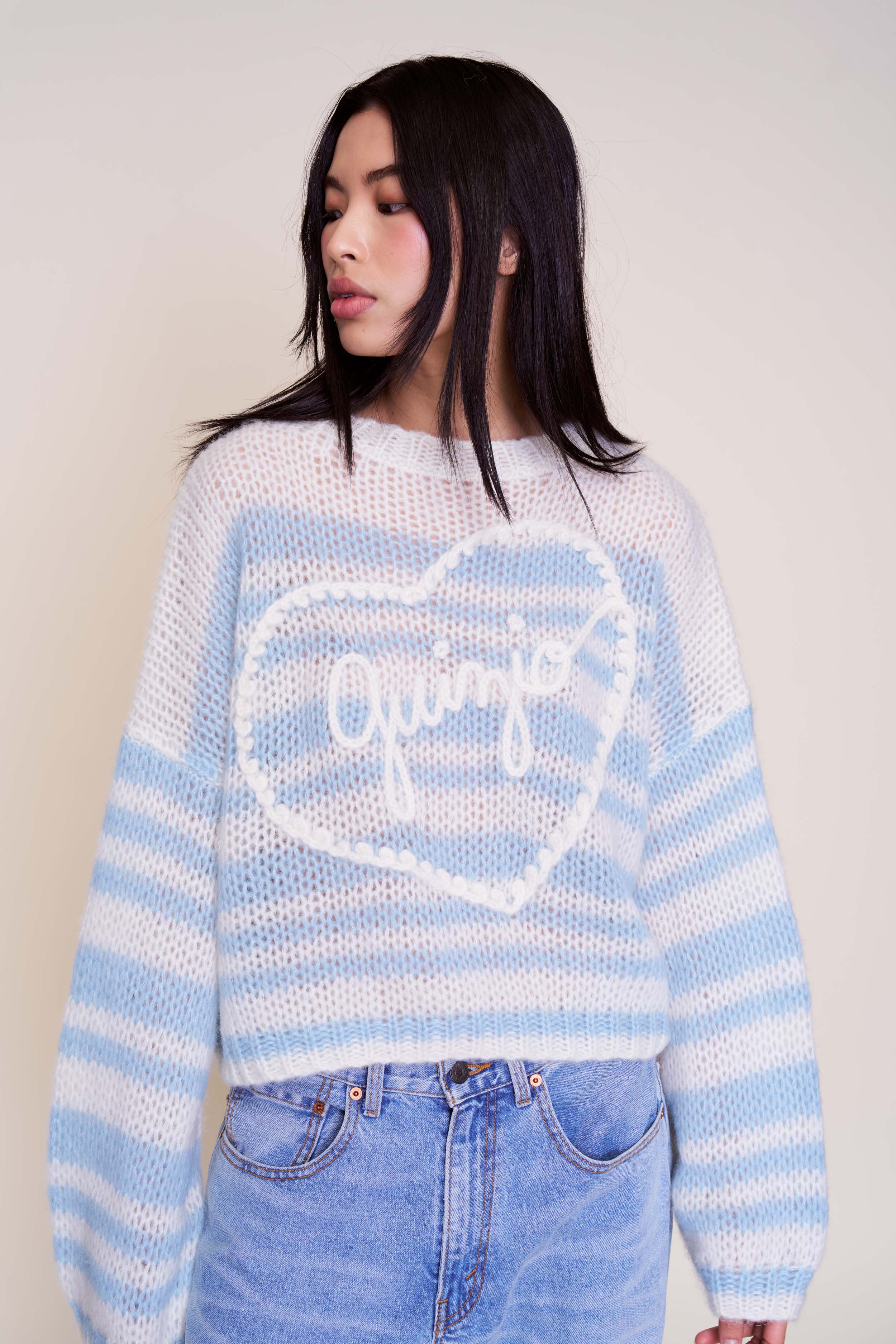 Guizio Mohair-Blend Heart Sweater