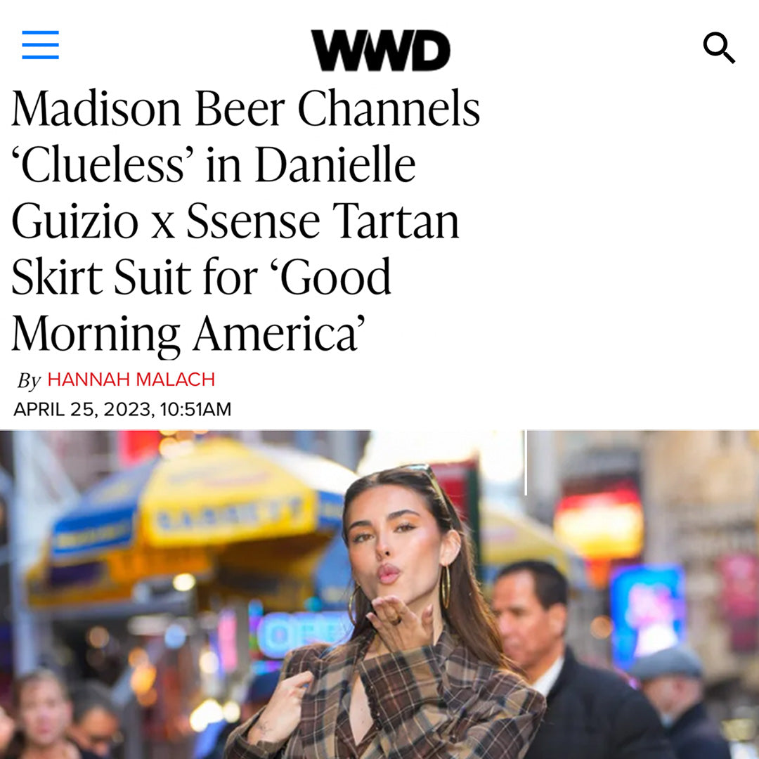 Madison Beer Wears the Guizio x SSENSE Skirt in WWD April 2023