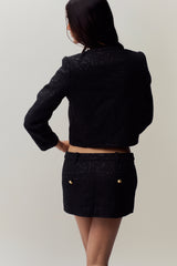 Bela Tweed Mini Skirt in Black