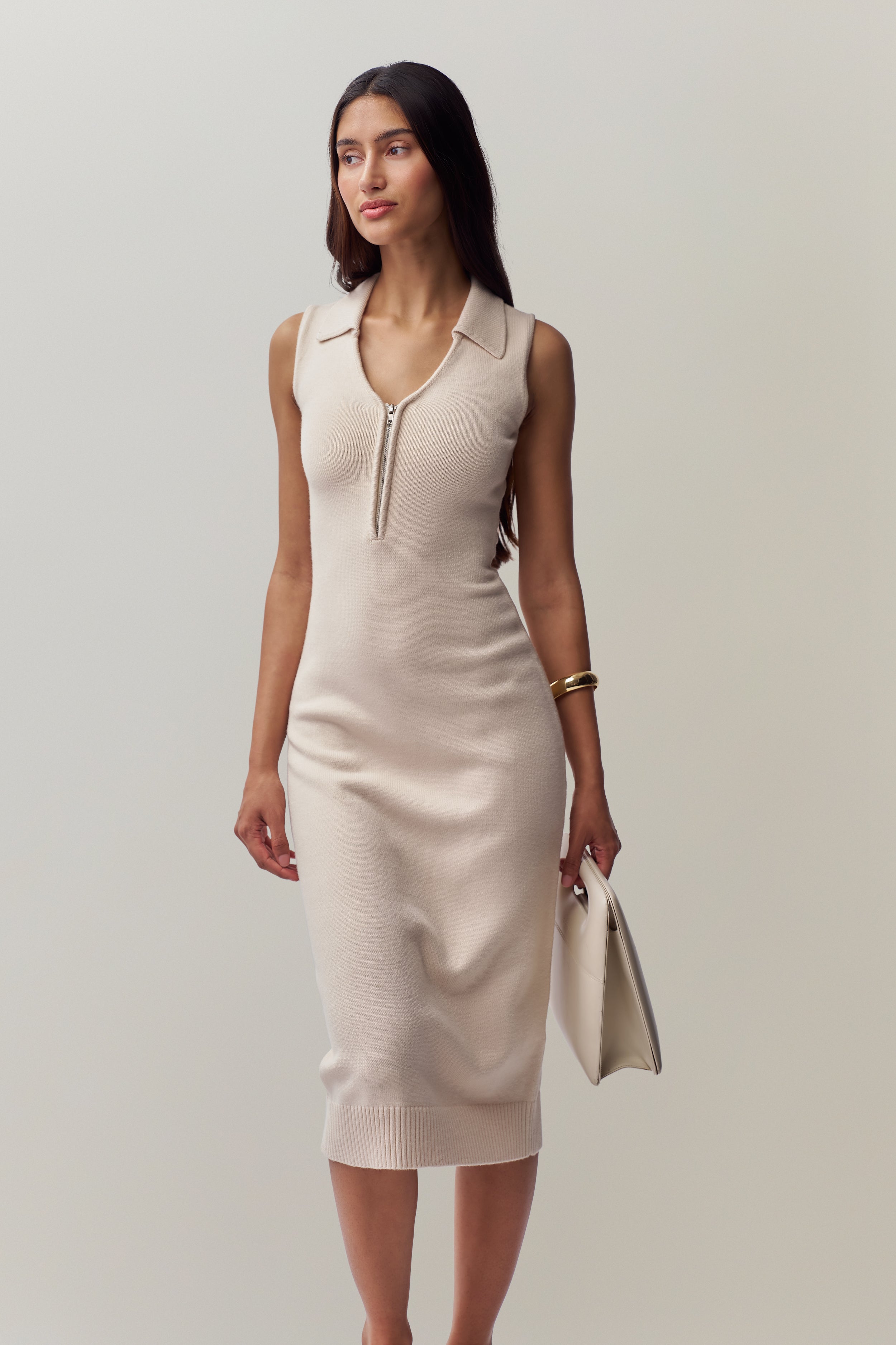 Calesia Midi Dress in Ivory