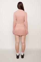 Cielo Pleated Knit Mini Skirt