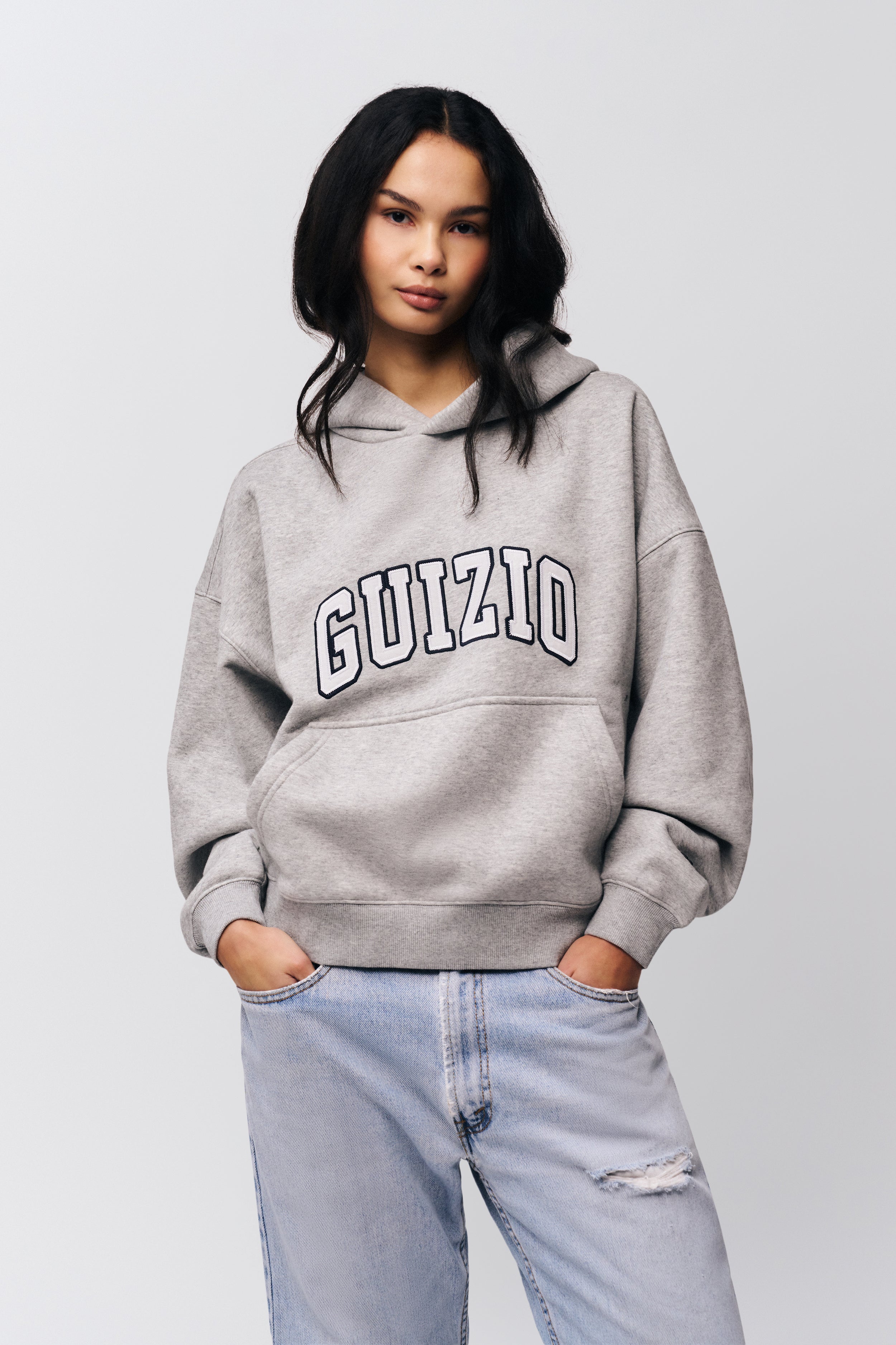 Guizio Pullover Hoodie in Heather Grey