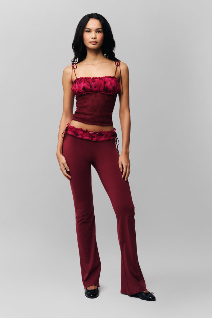 Ruched Chiffon Knit Tank
