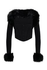 Faux Fur Knit Bolero