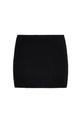 Low-Rise Rib Knit Mini Skirt