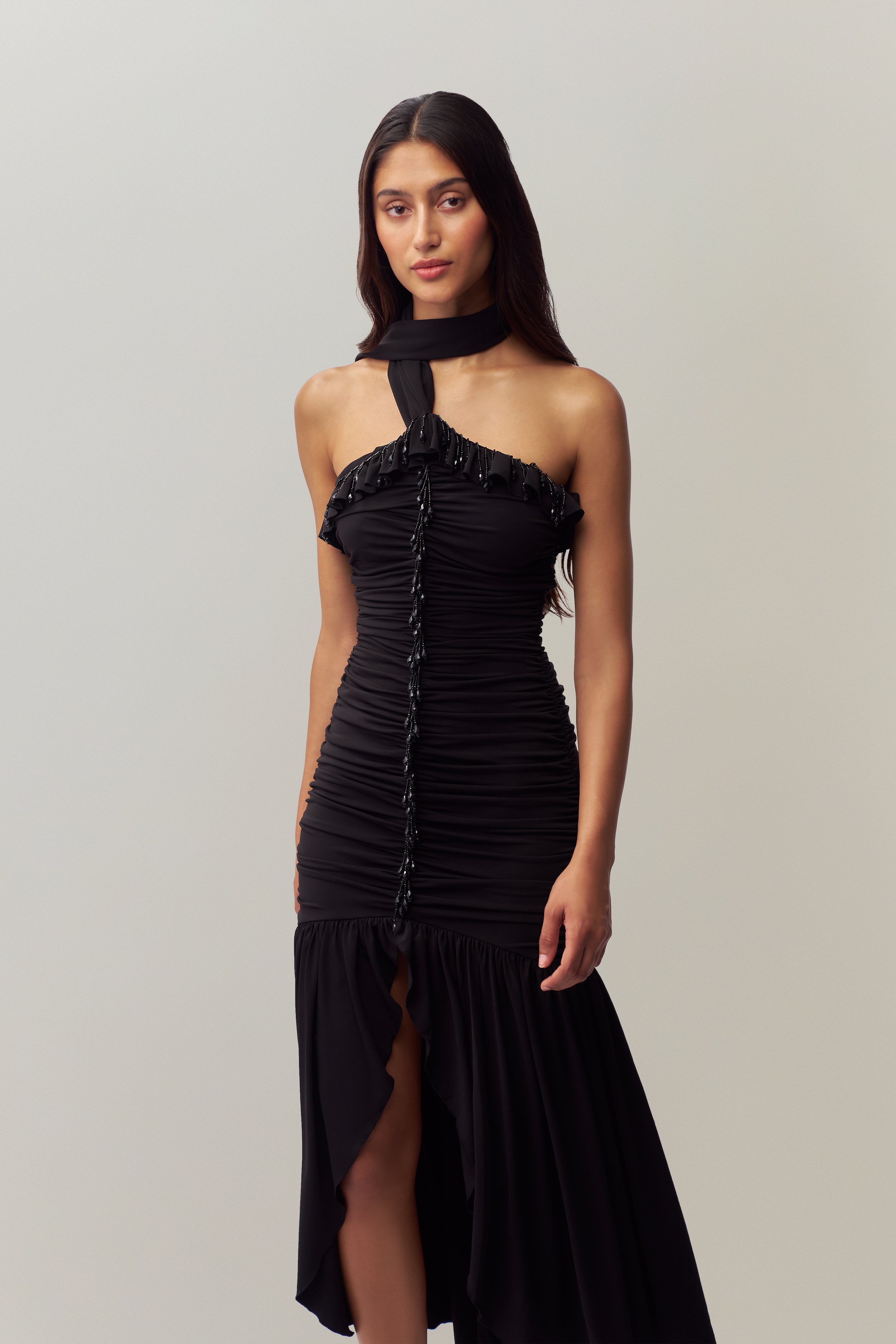 Empress Wrap Around Gown in Black