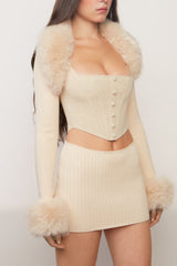 Faux Fur Knit Bolero