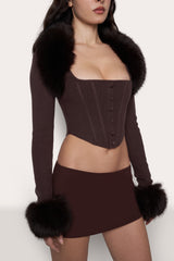 Faux Fur Knit Bolero