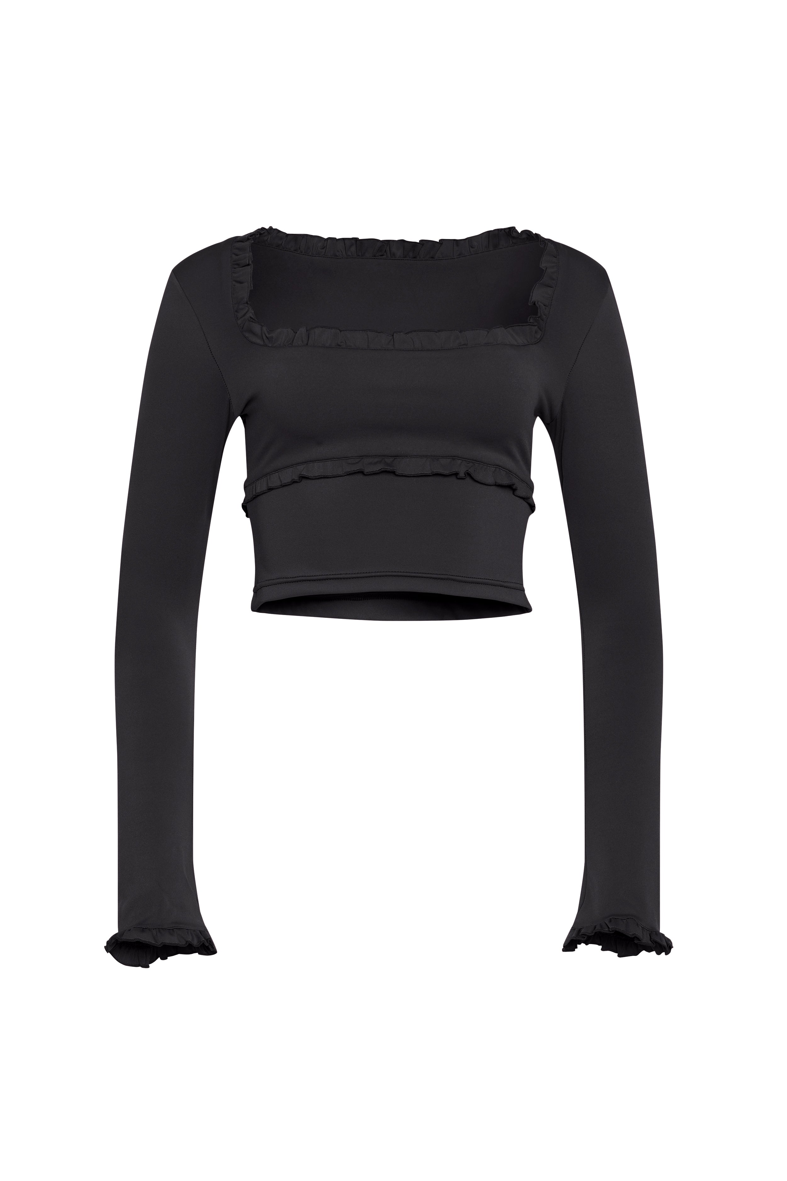 Fleur Ruffle Top in Black