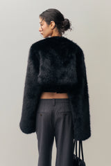 Alyana Faux Fur Jacket in Black