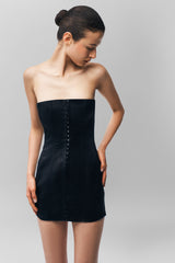 Satin Corset Dress in Black