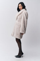 Roxie Faux Fur Coat in Arctic Cream