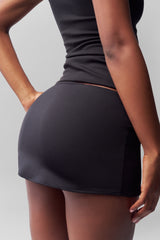 Micro Mini Stretch Skirt in Black