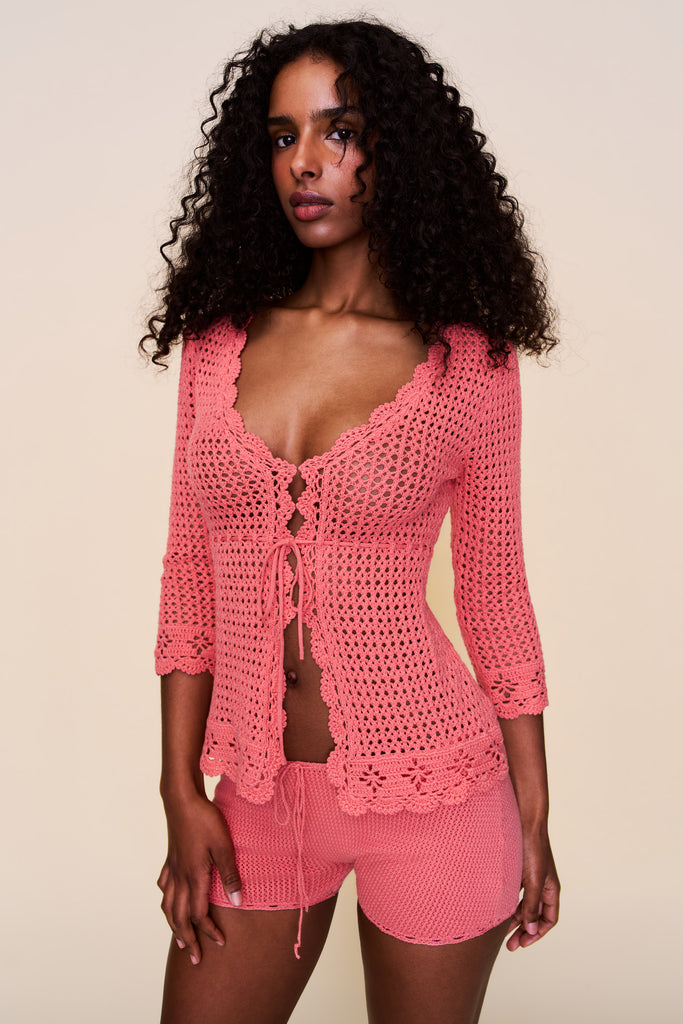 Scallop Knit Tie Short
