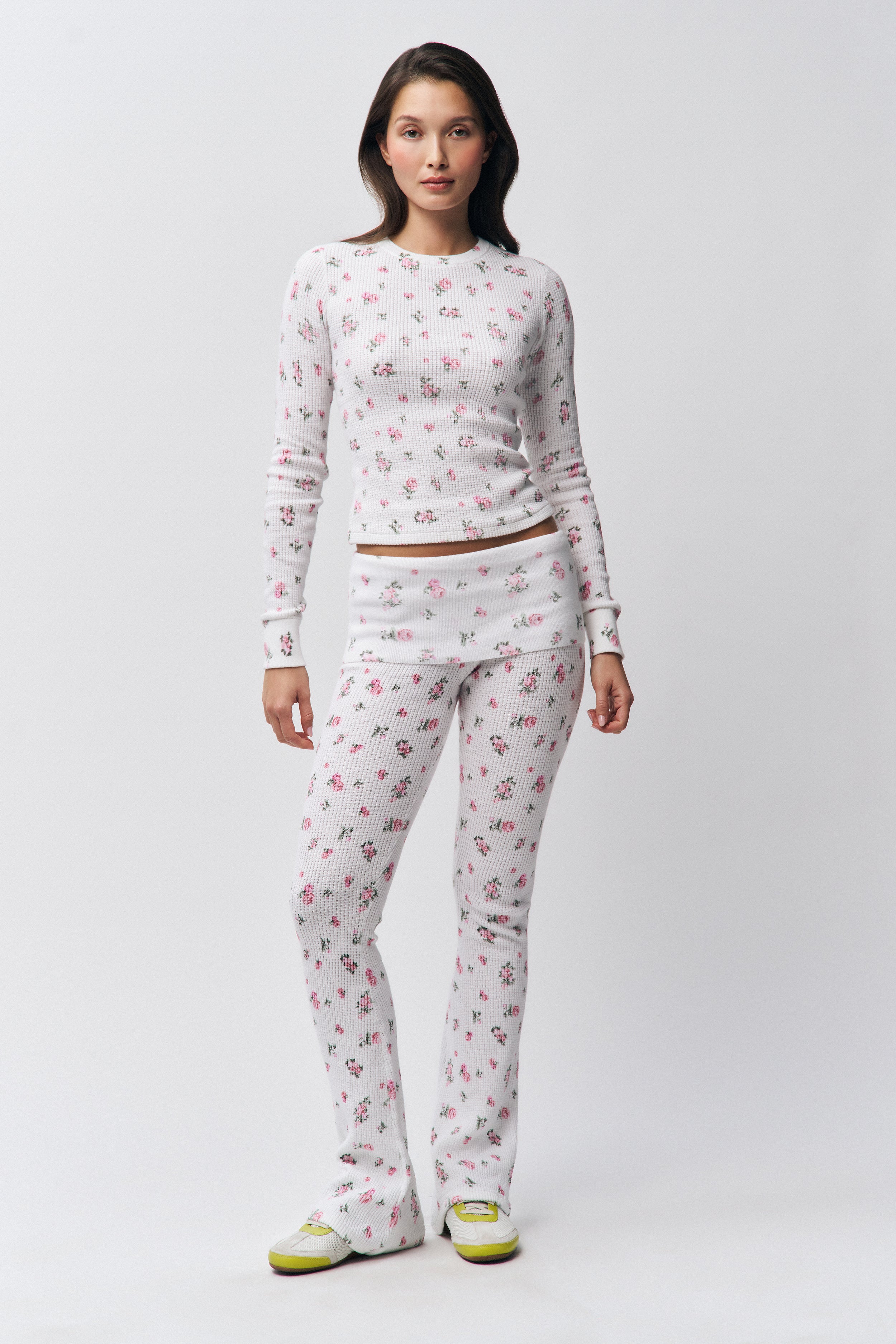 Flared Thermal Pant in White