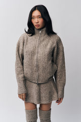 Mila Zip Up in Heather Grey