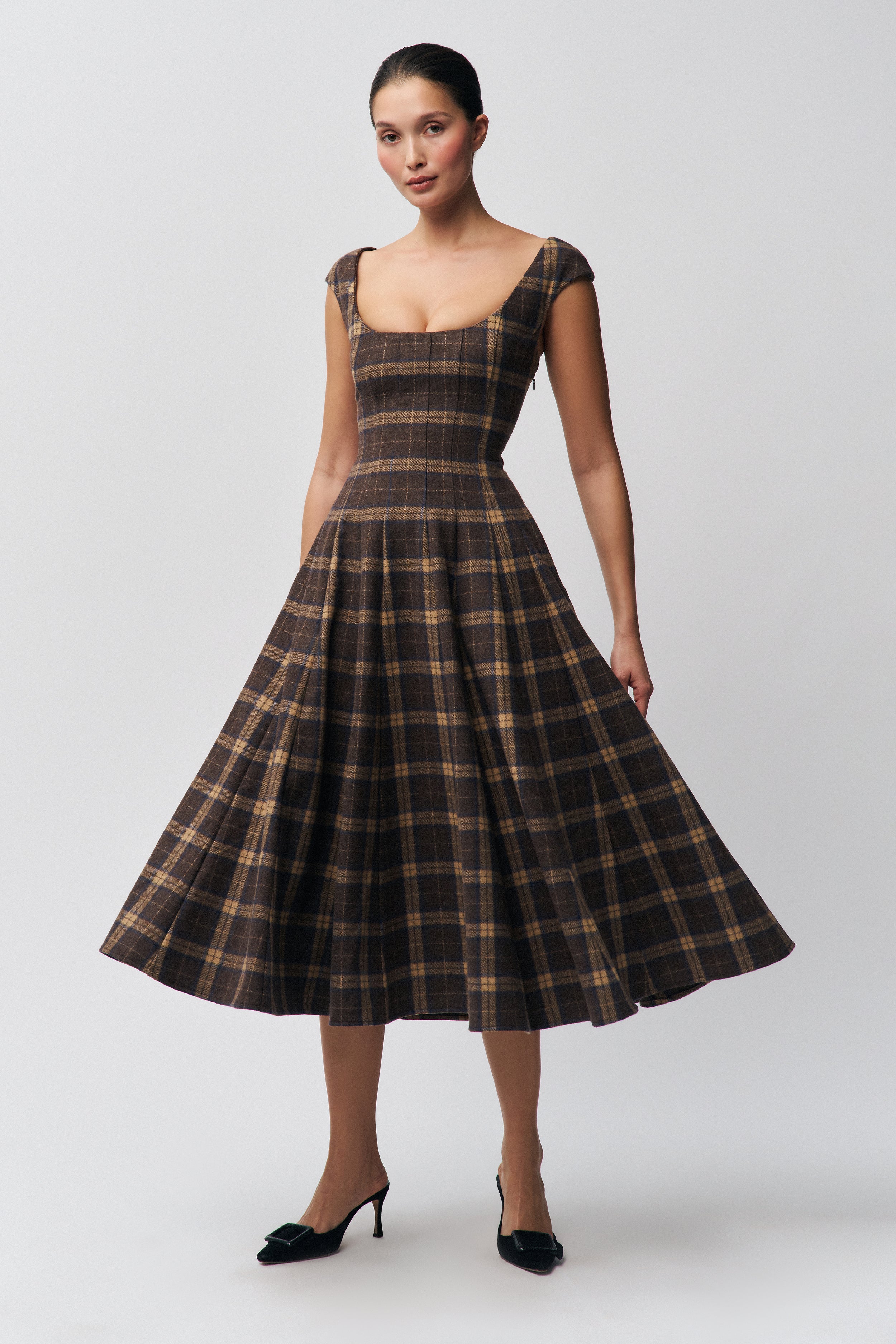 Leila Dress in Tartan Plaid