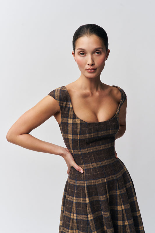 Leila Dress in Tartan Plaid