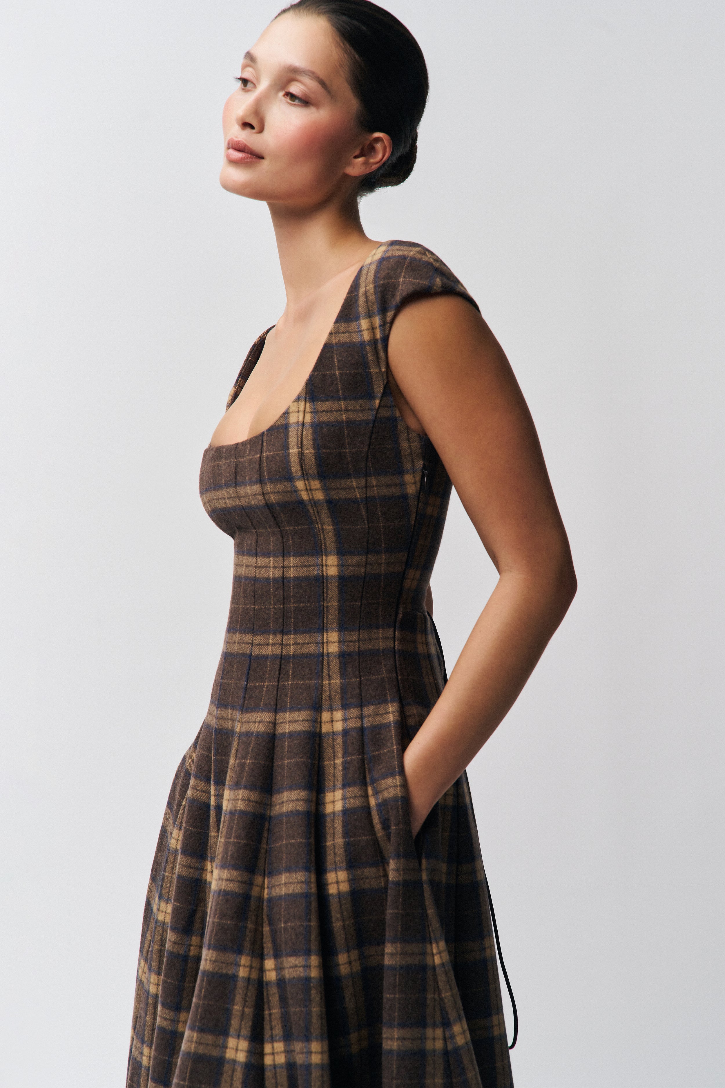 Leila Dress in Tartan Plaid