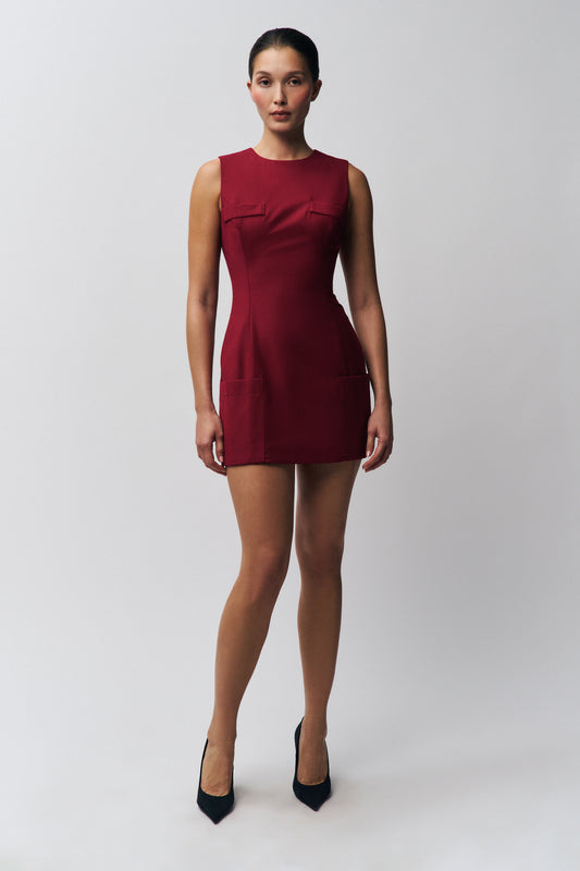 Rowan Dress in Deep Red