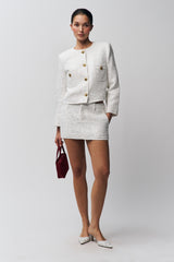 Bela Tweed Mini Skirt in Ivory