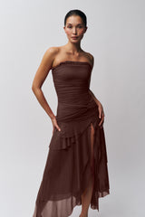 Lyla Twist Dress in Brown