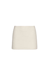 Guizio X Champion Rib Knit Mini Skirt in Chalk White