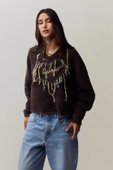 Guizio Heart Sweater in Chocolate