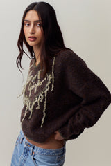 Guizio Heart Sweater in Chocolate