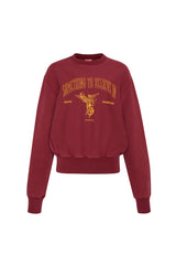 Guizio X Champion Reverse Weave Oversized Crewneck in Sun Dye Sepia Red