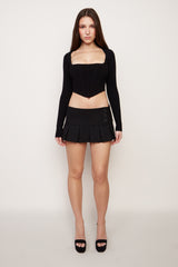 Rib Knit Bolero in Black