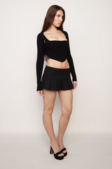 Rib Knit Bolero in Black