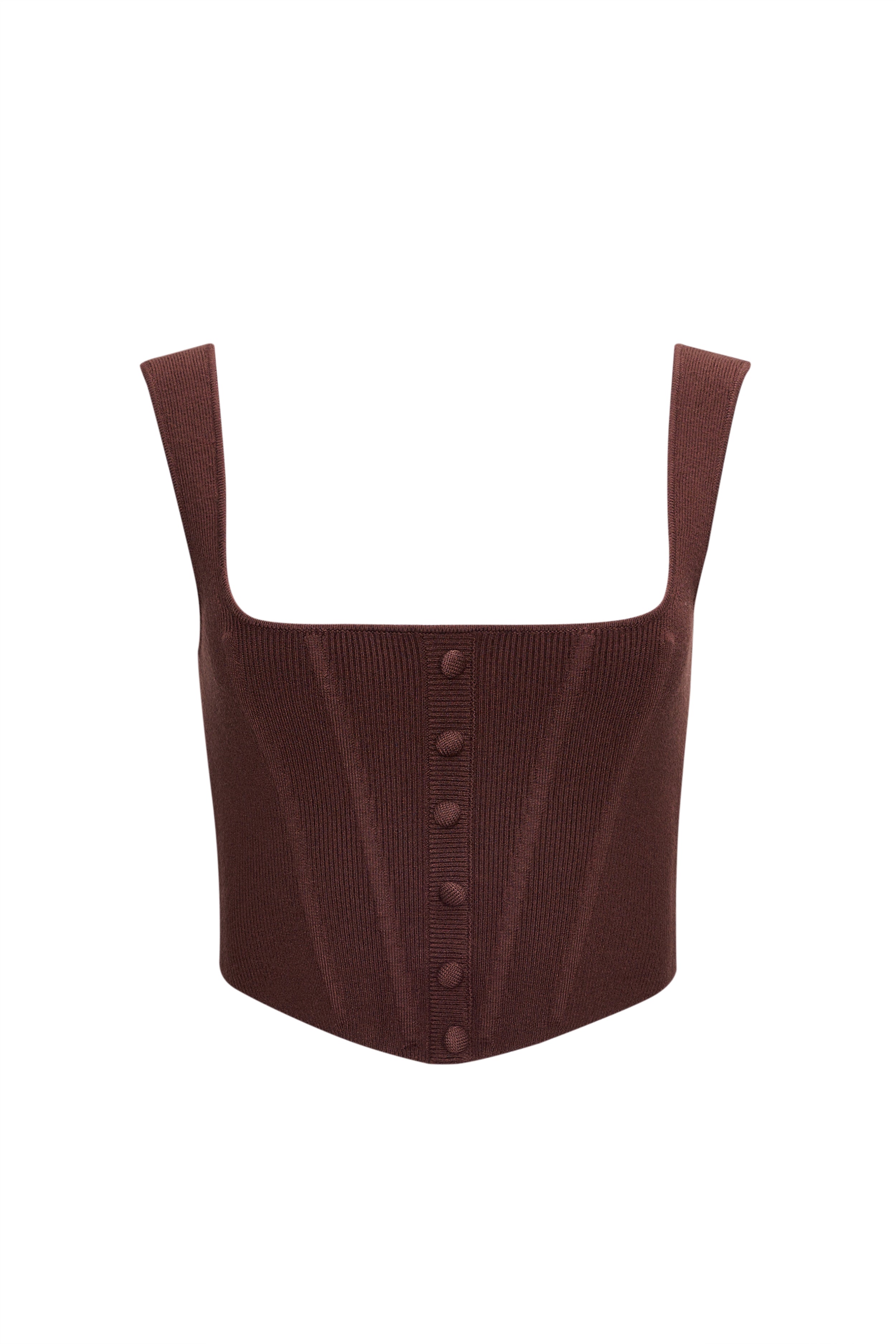 Knitted Corset in Chocolate Brown