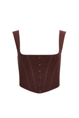 Knitted Corset in Chocolate Brown