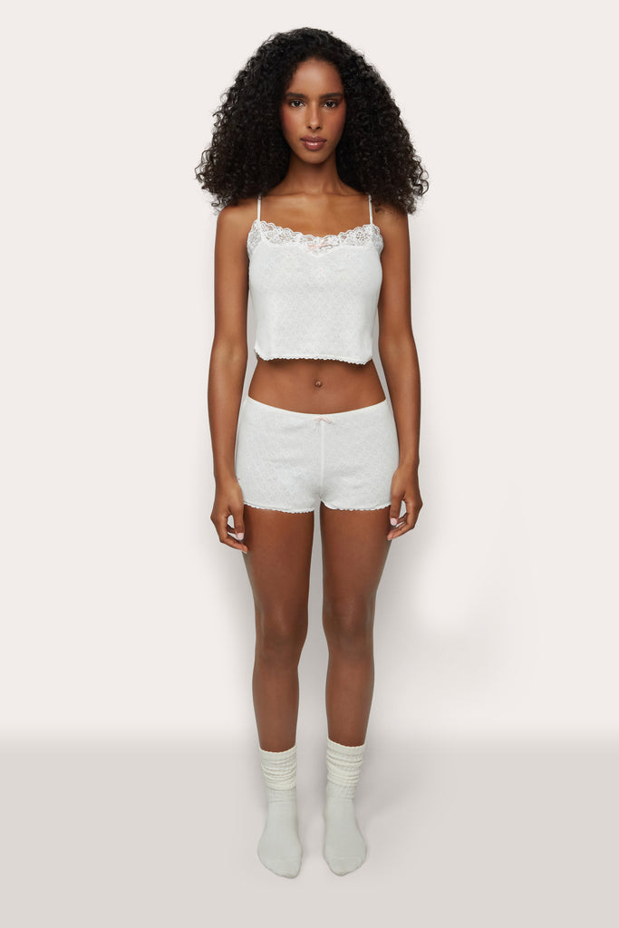 Laila Pointelle Short in White