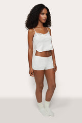 Laila Pointelle Short in White