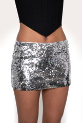 Low Rise Sequin Mini Skirt