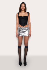 Low Rise Sequin Mini Skirt