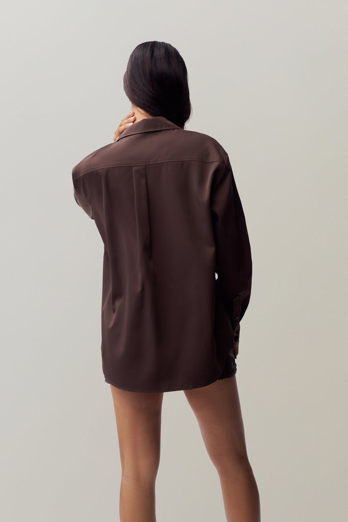 Oona Button Down in Chocolate