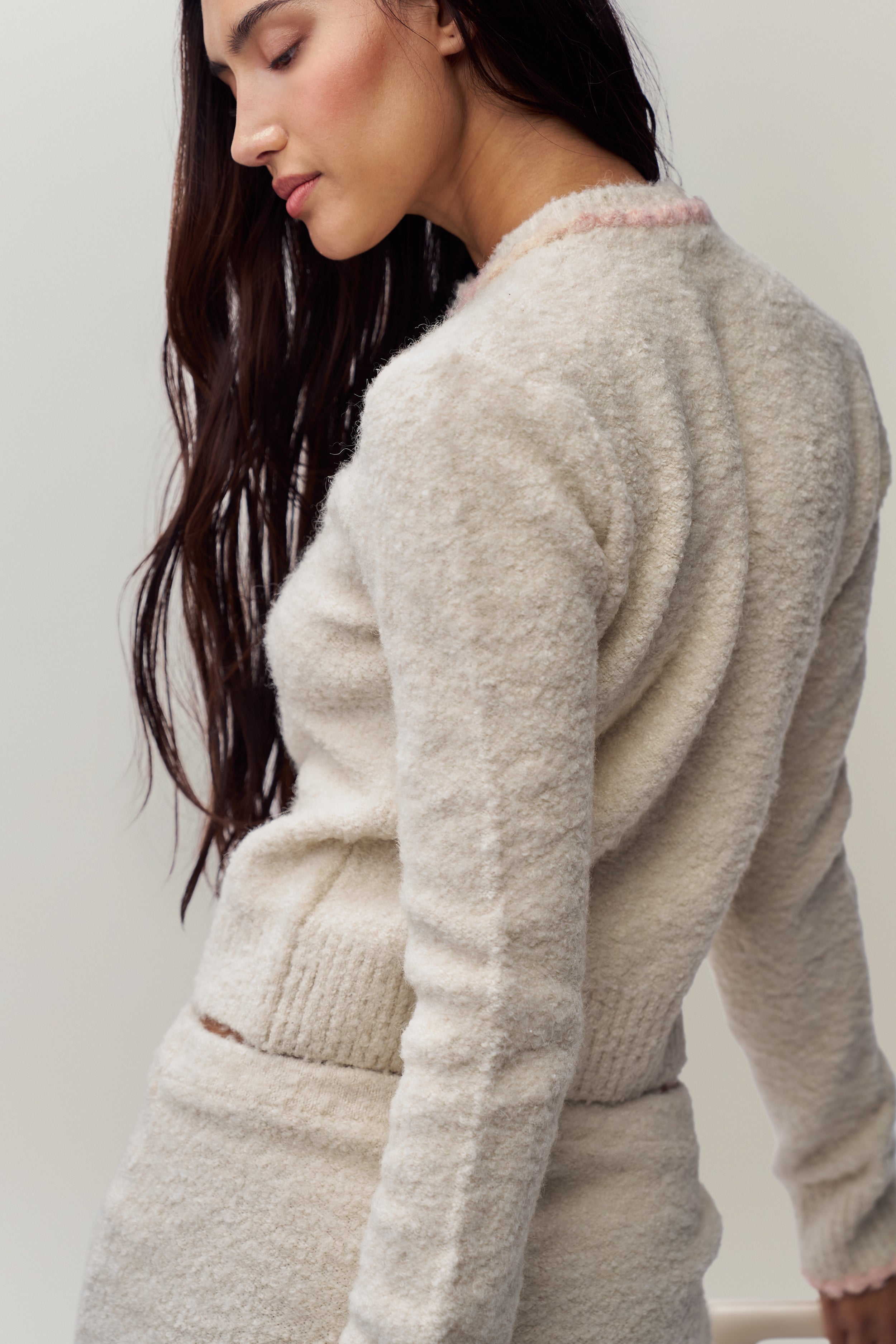 Palmyra Knit Cardigan in Ivory