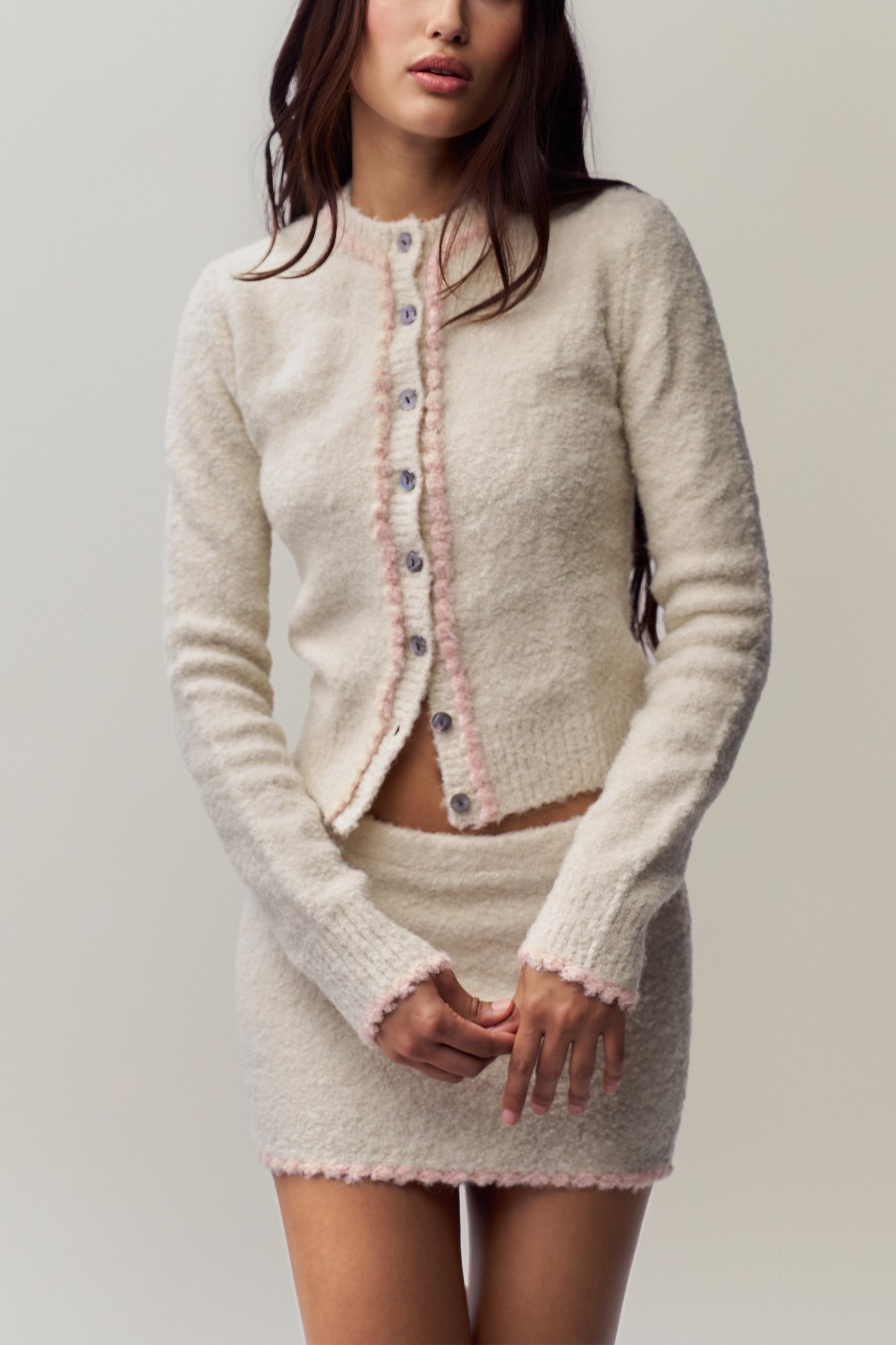 Palmyra Knit Cardigan in Ivory