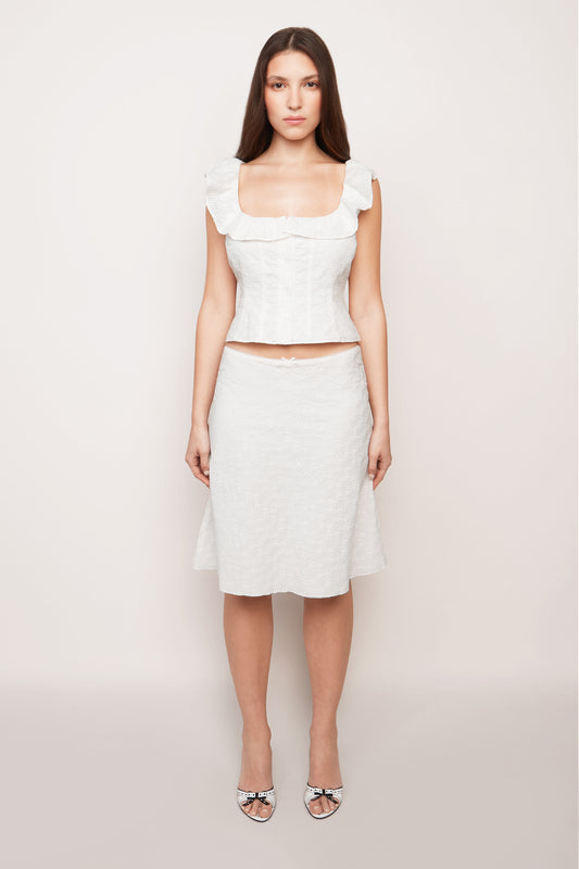 Paloma Skirt In Cotton Eyelet