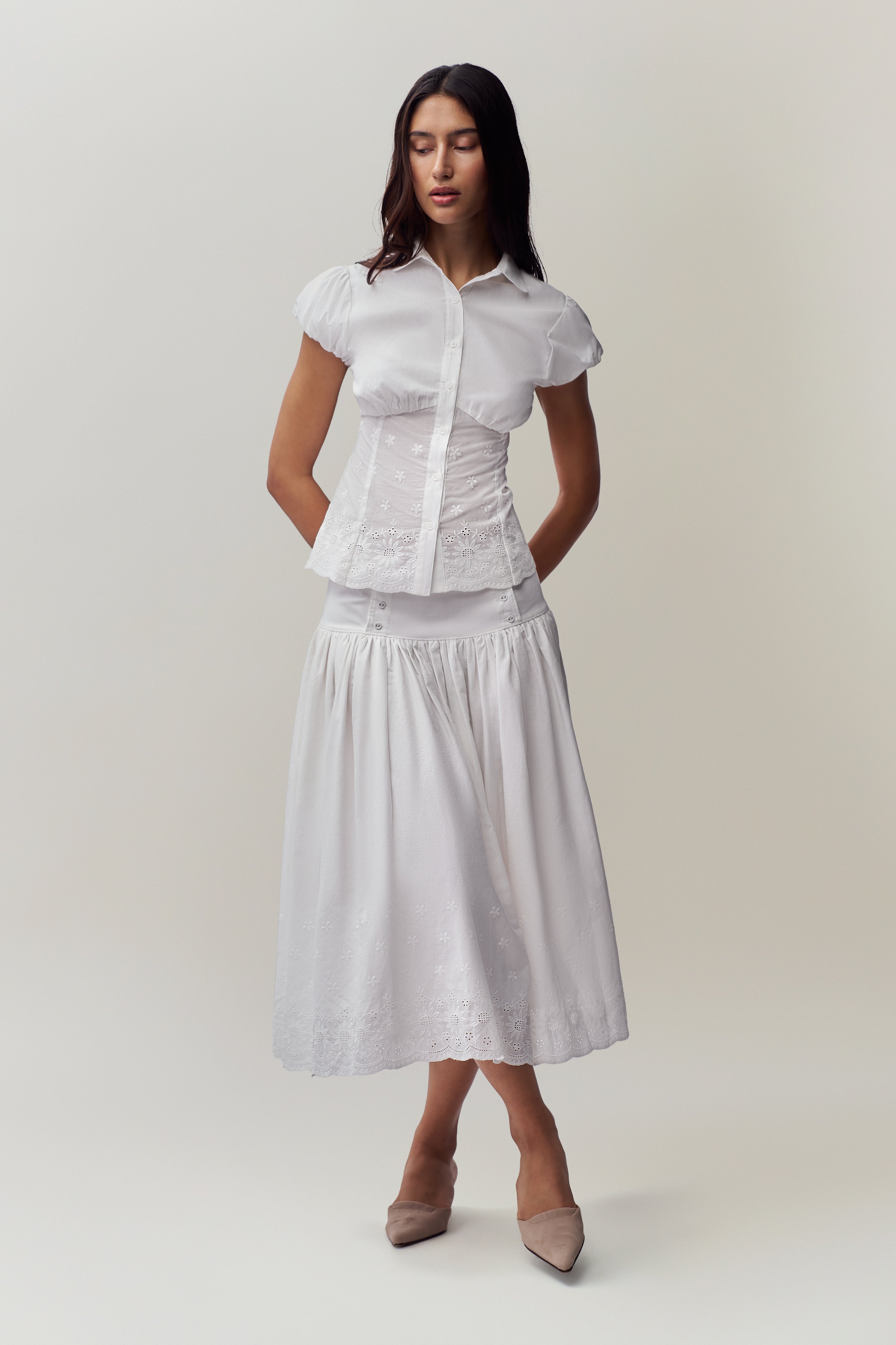 Rinka Maxi Skirt in White