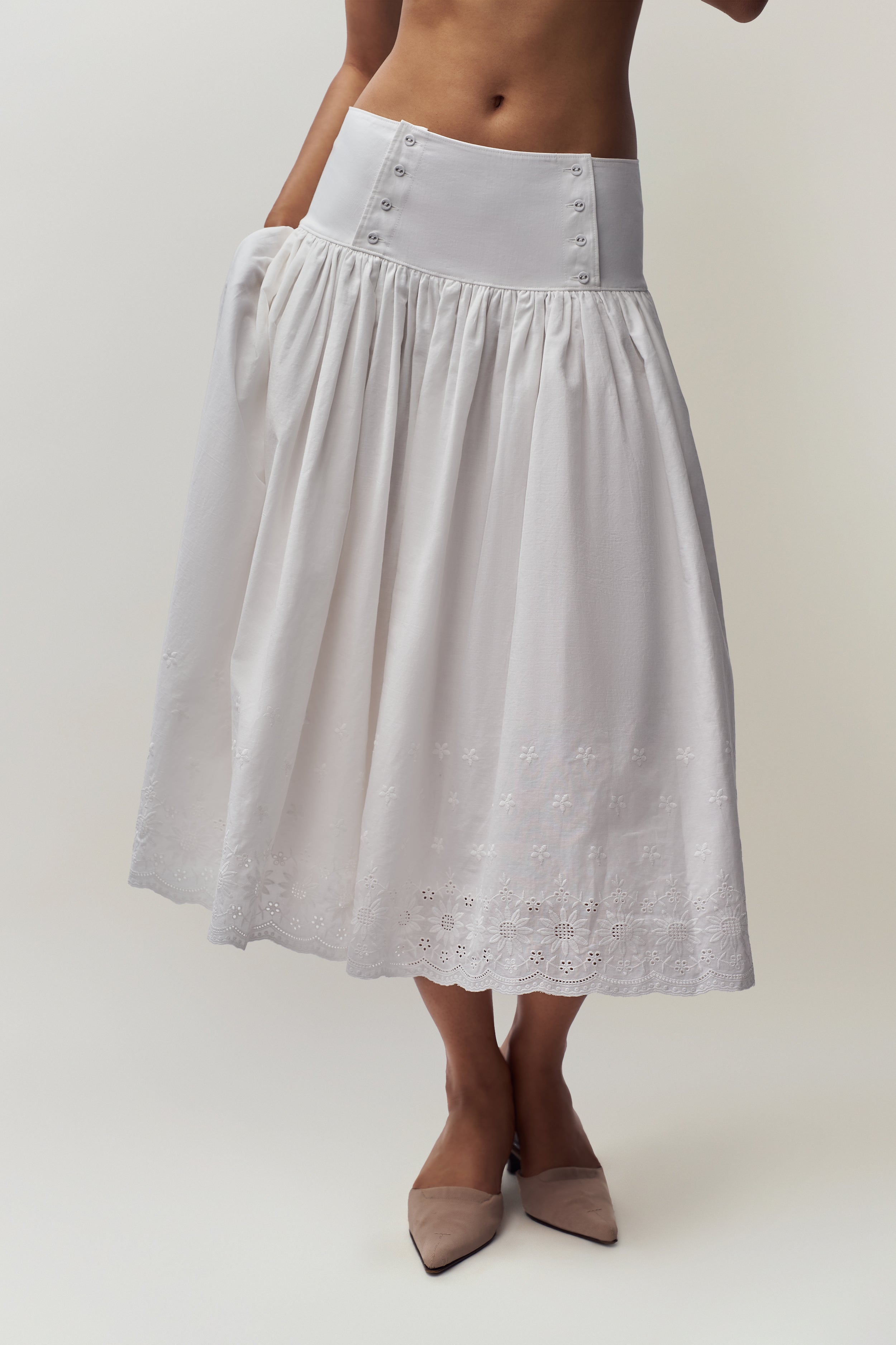 Rinka Maxi Skirt in White