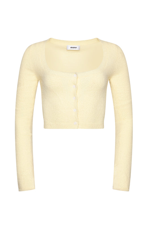 Sweet Scoop Cardigan in Pale Yellow