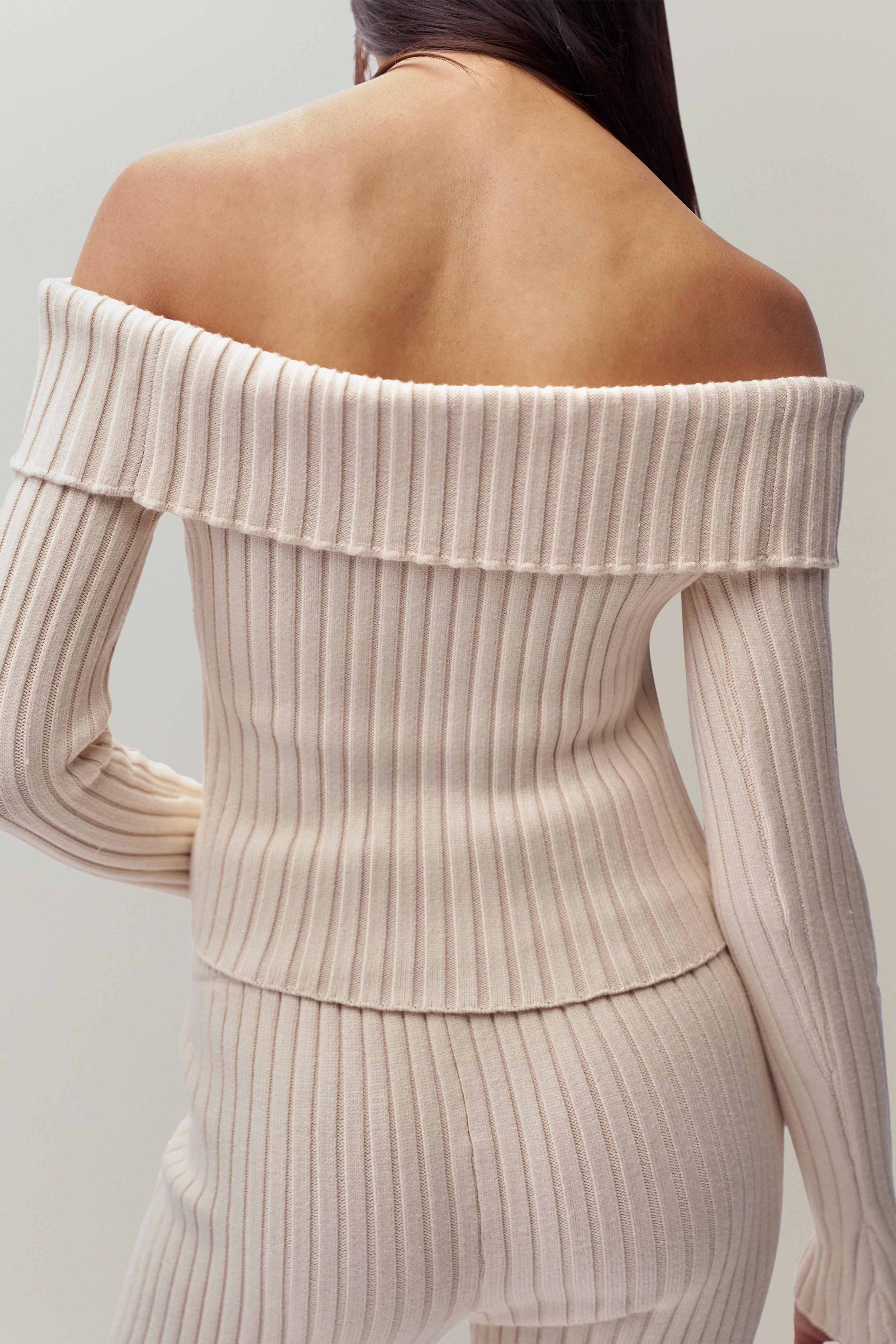 Thalia Off Shoulder Sweater in Ivory