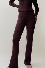 Thalia Rib Pants in Chocolate