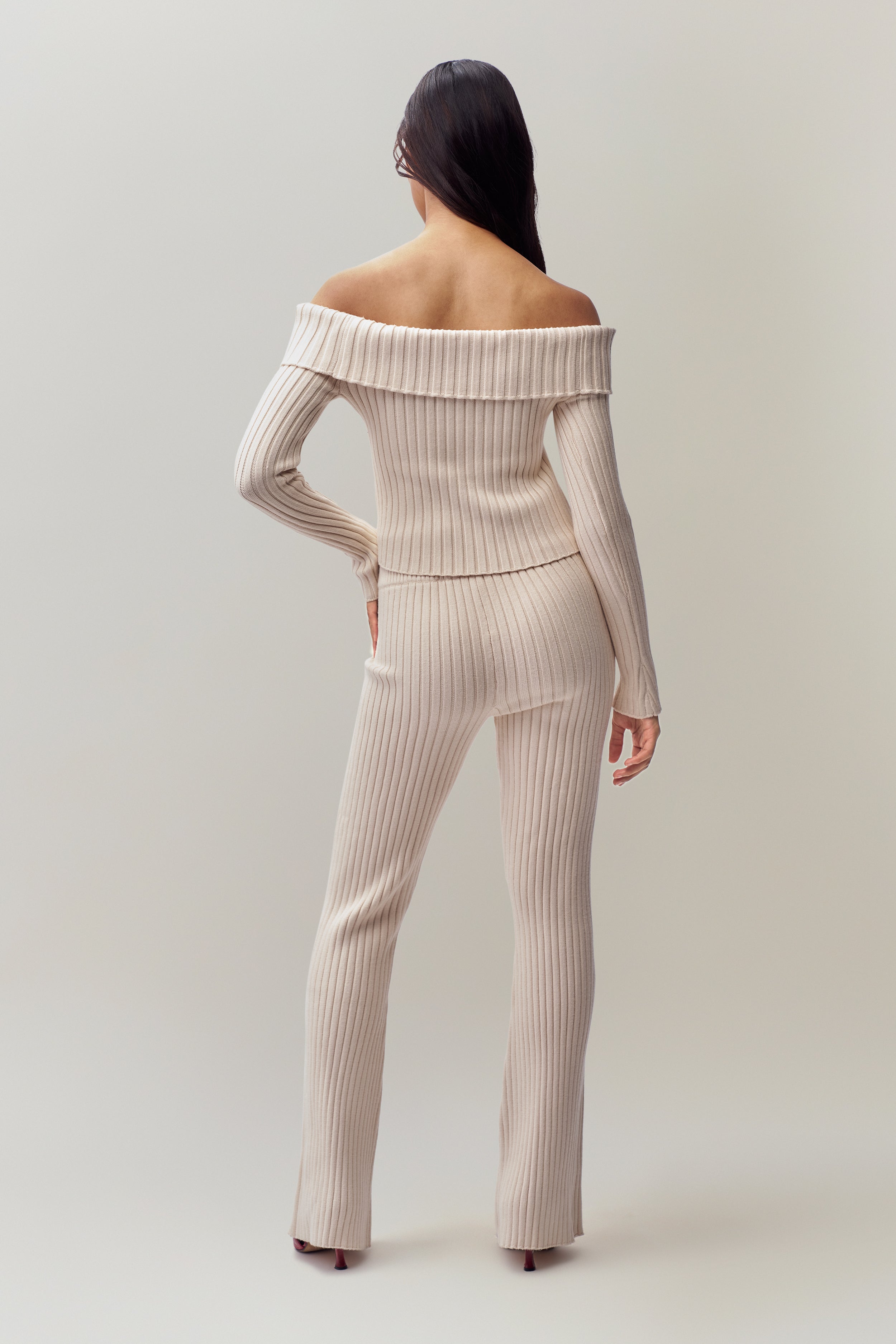 Thalia Off Shoulder Sweater in Ivory